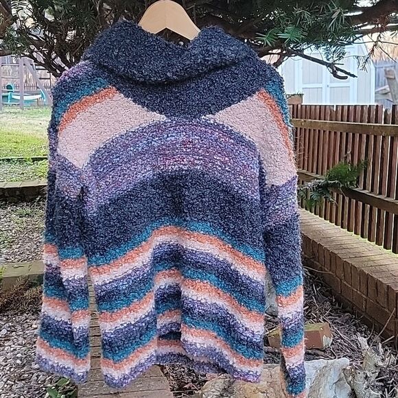 Moth Murray‎ Sweater wool mohair blend multicolor striped Anthropologie S Italy - Picture 2 of 10